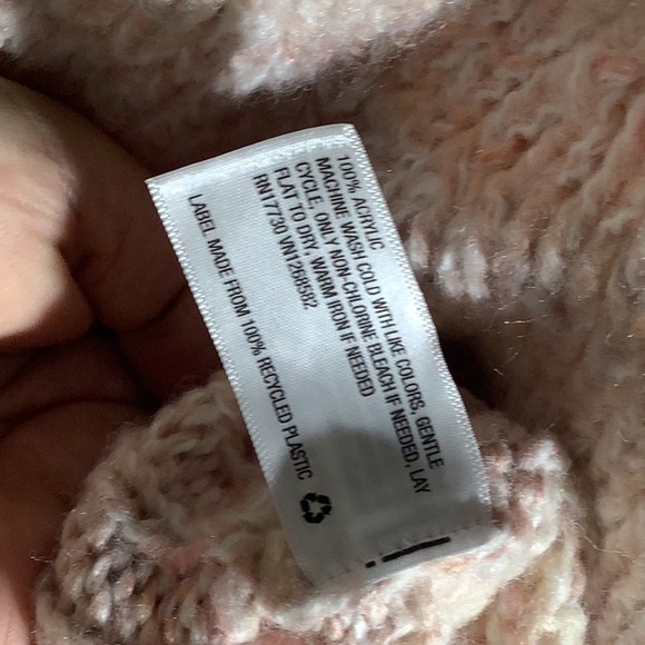 Wild fable NEW - crop balloon sleeve knit hole sweater - rose and tan colored - Picture 6 of 6